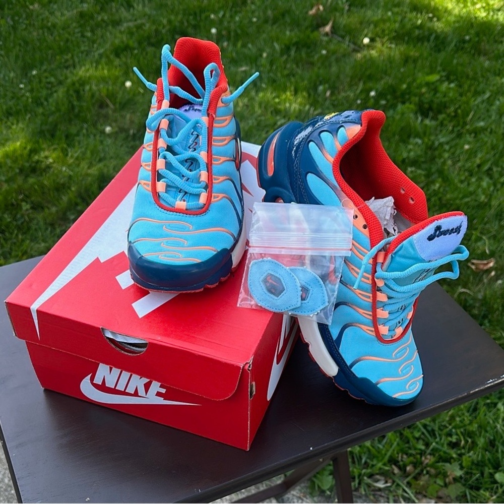 Nike Vibrant Blue and Orange Sneakers